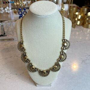 J Crew gold tone semicircles costume necklace​